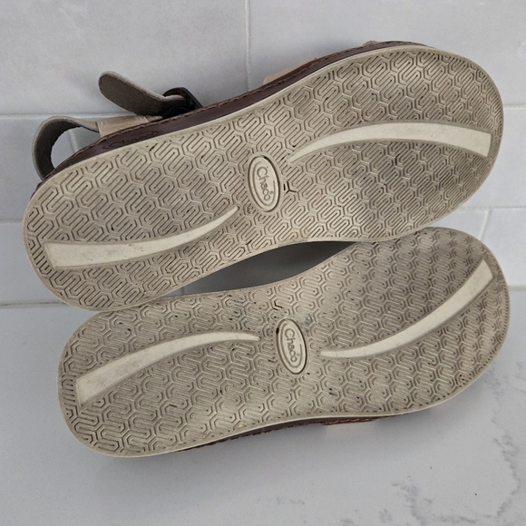 Chaco Wayfarer Tan Leather Flat Sandals Size 7 Womens - Picture 6 of 8